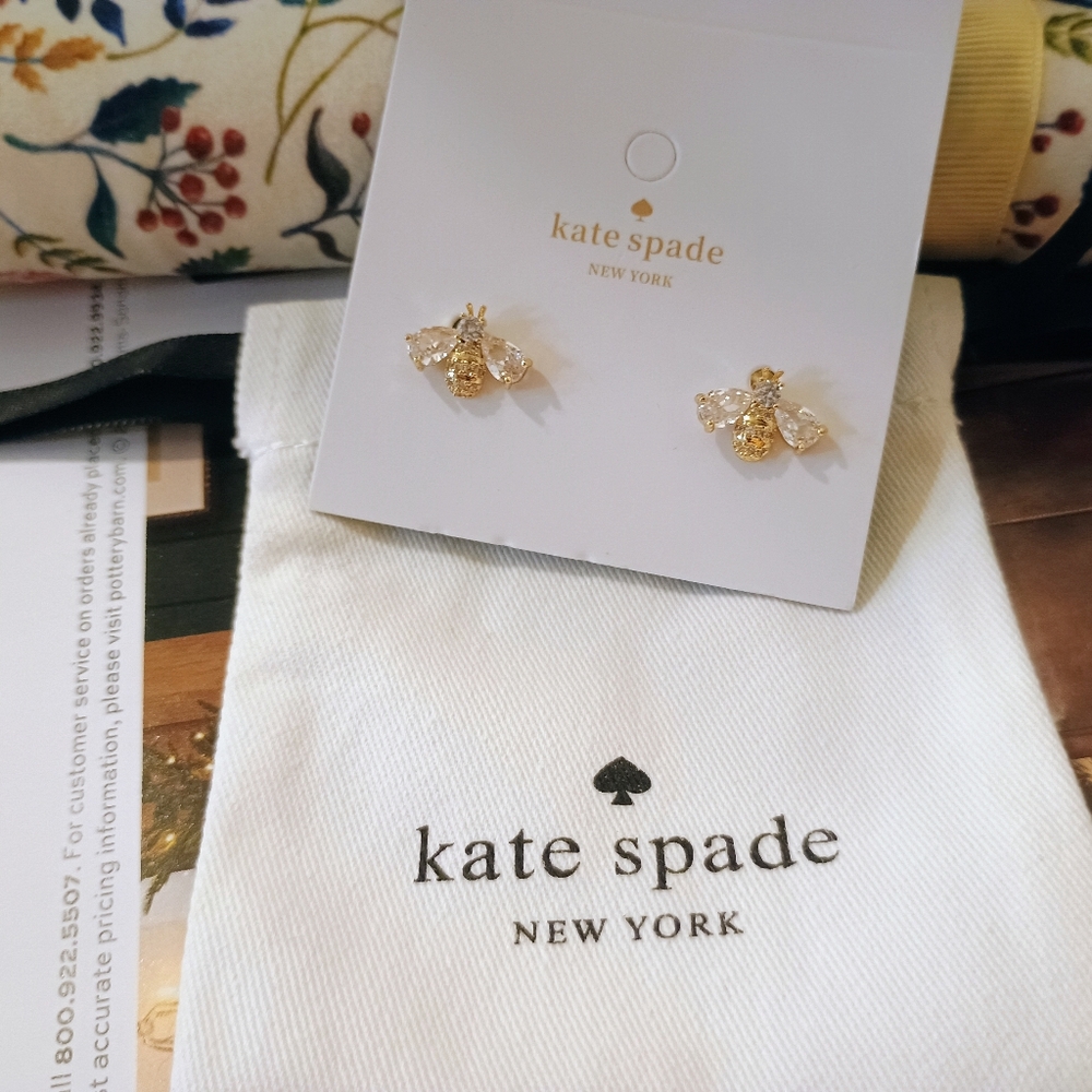 Kate Spade Limited Edition Earrings Bee With Pearl - Picture 3 of 4